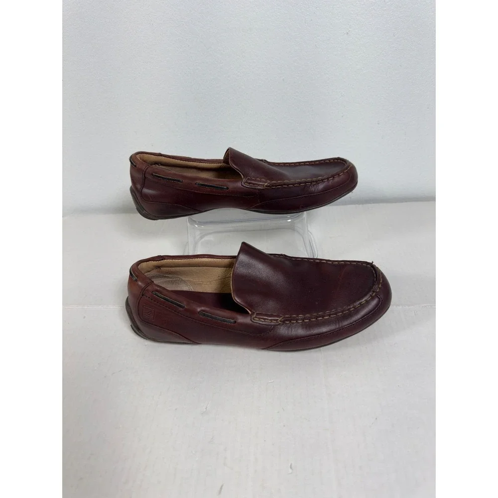 Sperry Top-Sider Loafers Men 9.5M Brown Leather Slip-On Moc Toe Preppy Boat Shoe